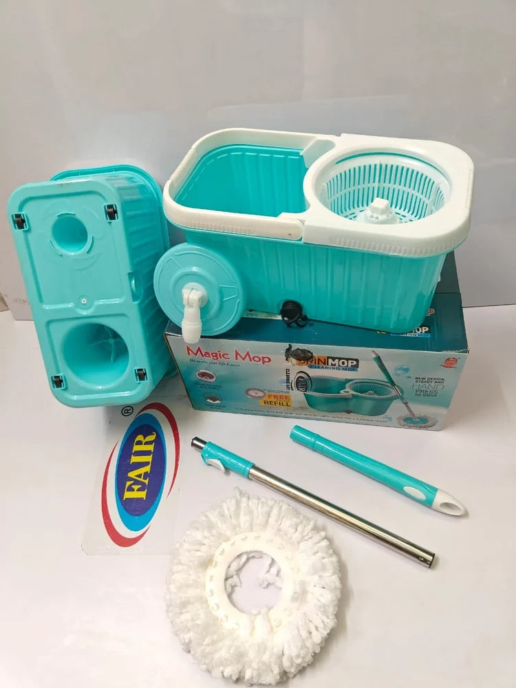 Floor Cleaning Microfibre Line Bucket Mop – Durable Plastic Jali for Home Use