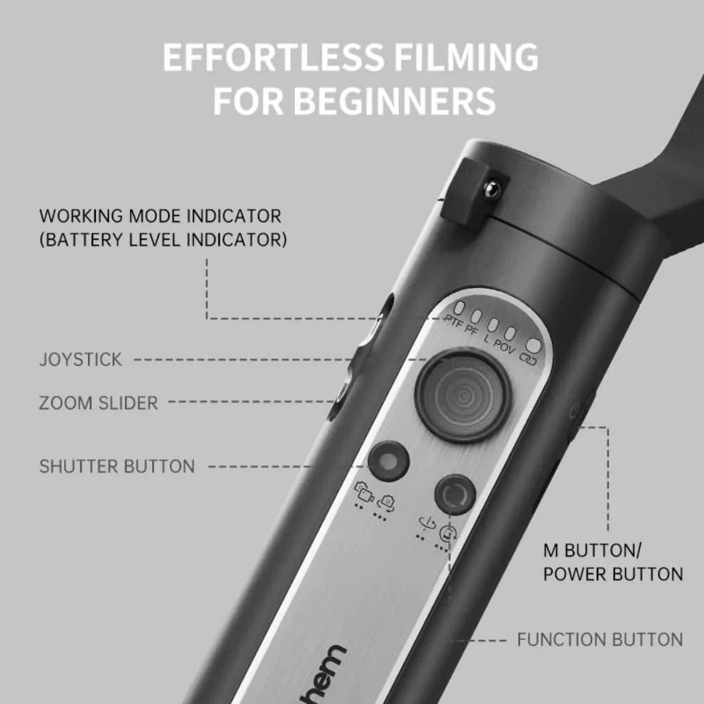 3-Axis Mobile Gimbal with AI Tracking – Stabilizer for Smartphones