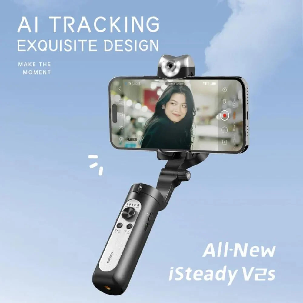3-Axis Mobile Gimbal with AI Tracking – Stabilizer for Smartphones