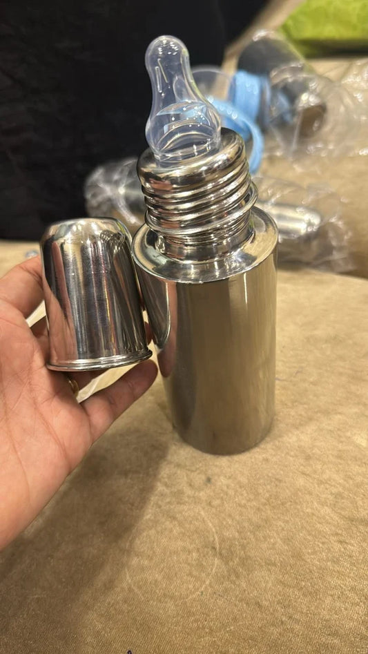 Metal Stainless Steel Feeding Bottle, Capacity: 250 mL, Baby