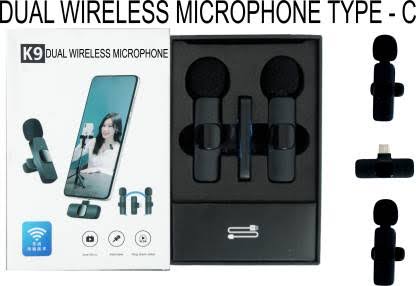 K9 Wireless Microphone – 2-in-1 Clip-On Lavalier Mic for Clear Audio Recording