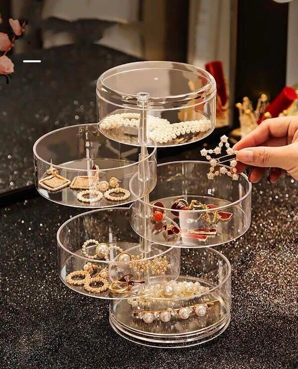 360° Revolving 3 Layer TPT Jewellery Organiser