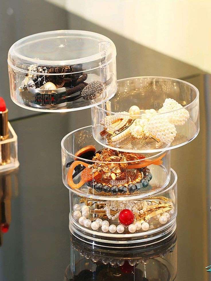 360° Revolving 3 Layer TPT Jewellery Organiser
