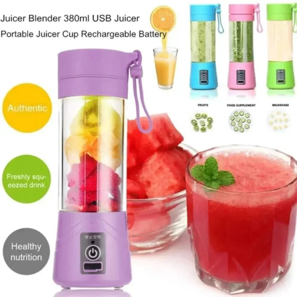 Portable USB Juicer – 4 Blade Rechargeable Blender